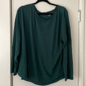 Loft pine green long sleeve top